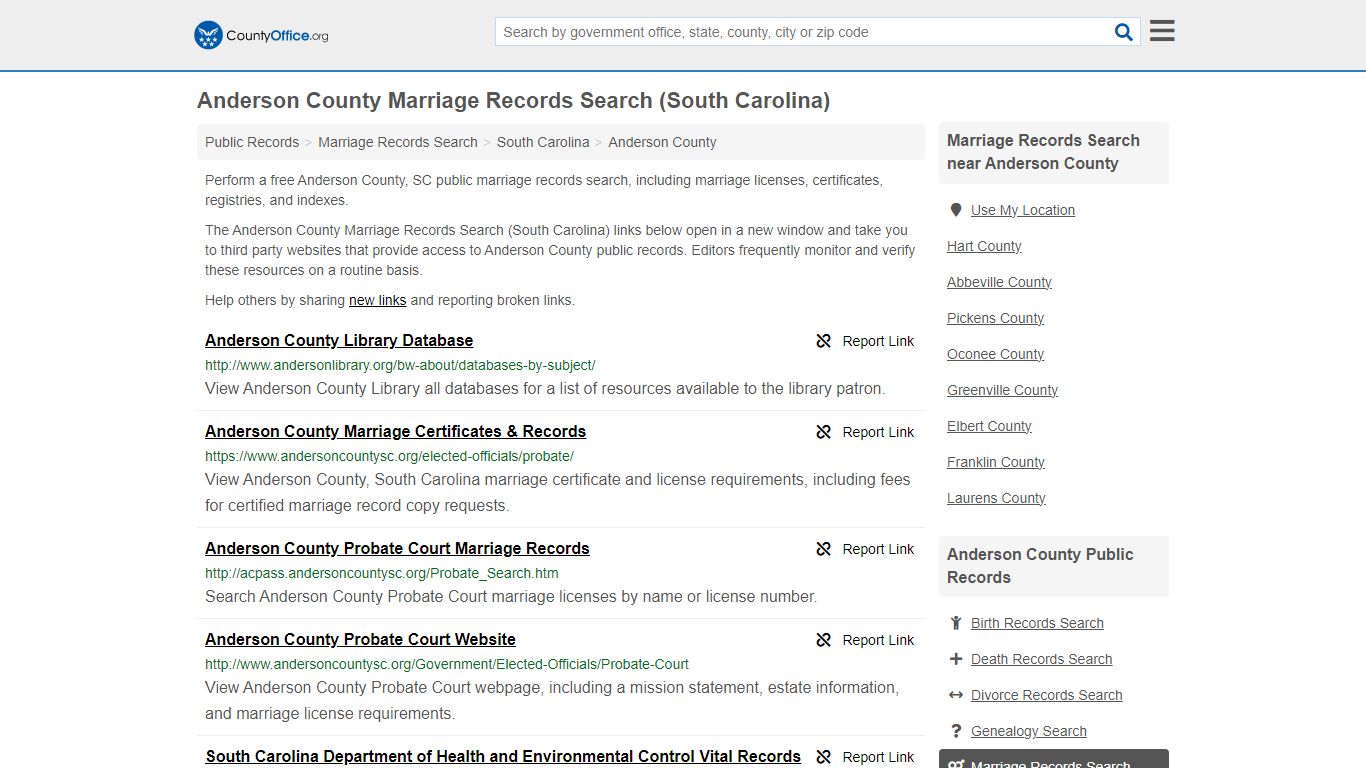 Anderson County Marriage Records Search (South Carolina)